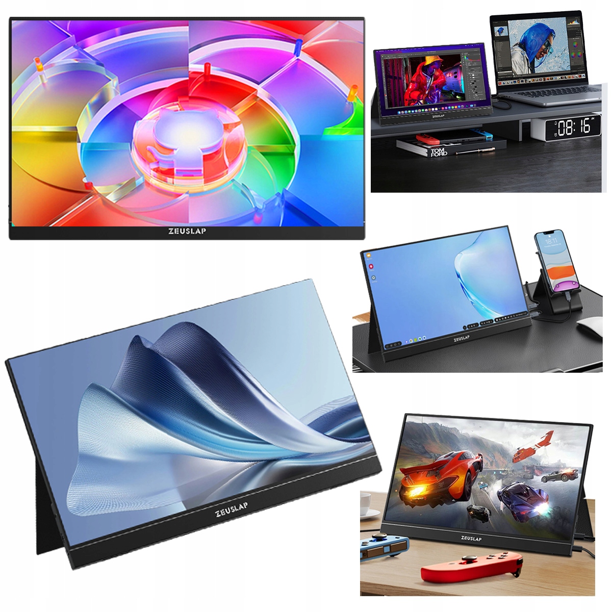 Monitor podróżny Do Laptopa Telefonu 15,6" 2.5K Qhd 120HZ Zeuslap ZP156K