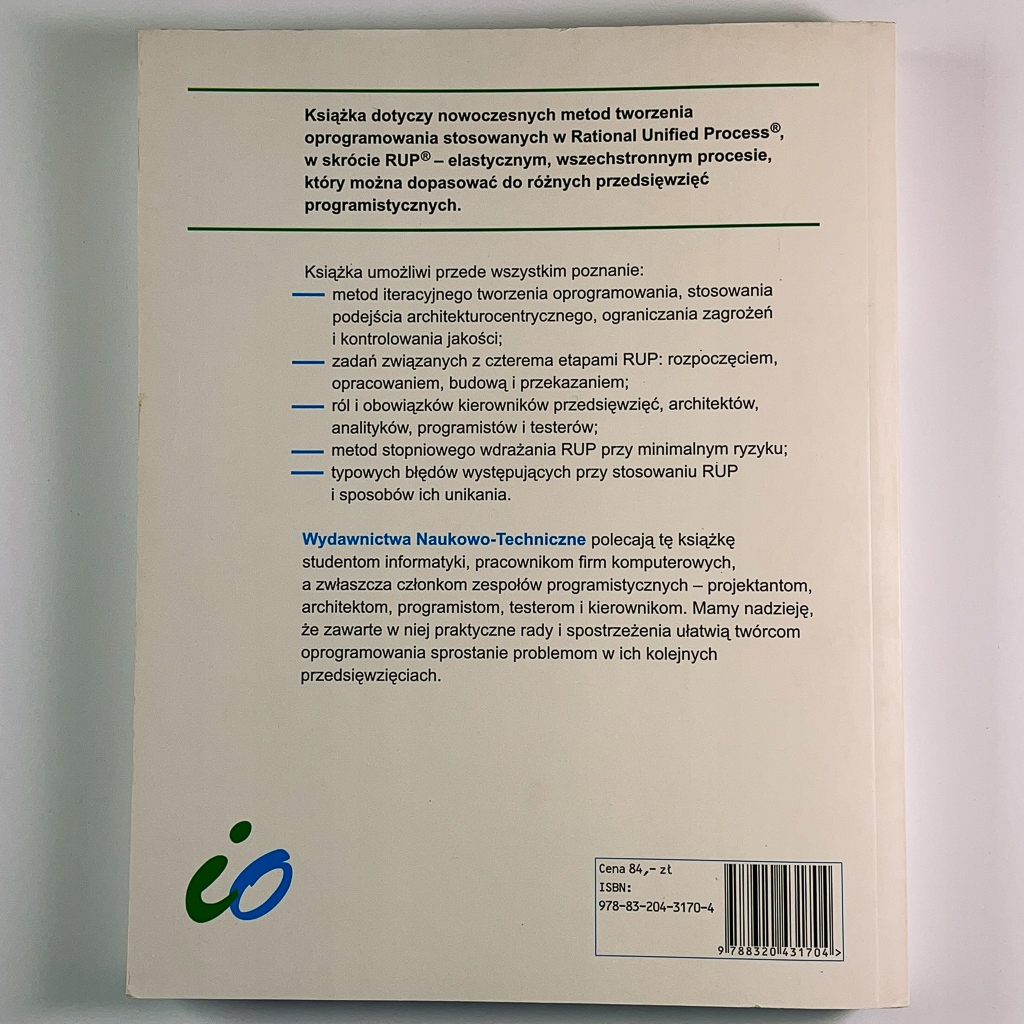 Rational Unified Process od strony praktycznej Gatunek Programowanie