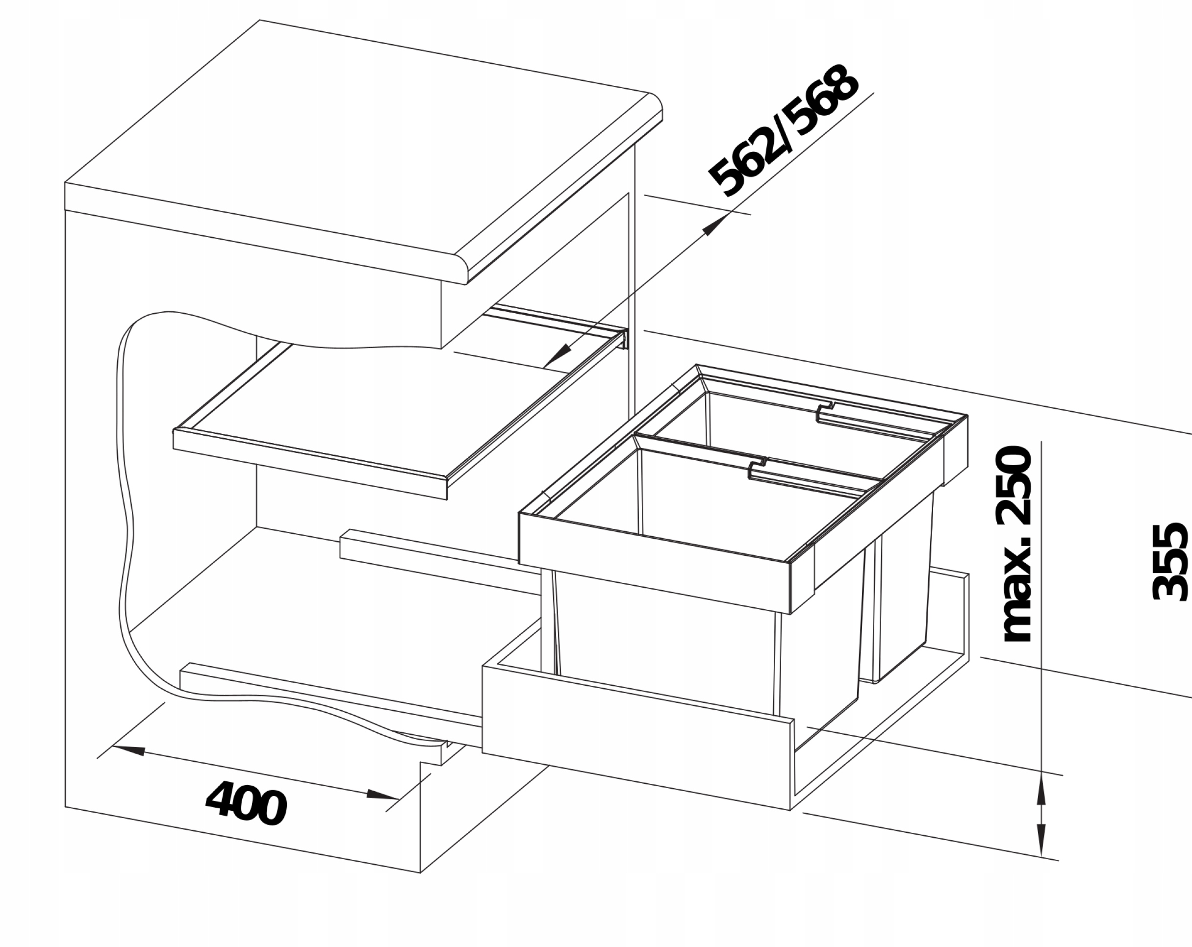 BLANCO FLEXON II 60/2 Z POKRYWĄ SYSTEMOWĄ Liczba sztuk 2 szt.