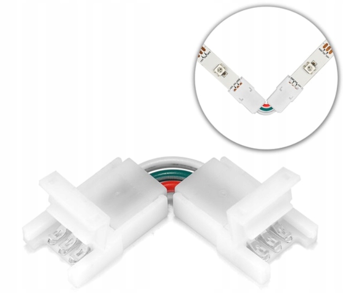 

Złączka kątowa do taśm Led WS2812B narożna 3 pin