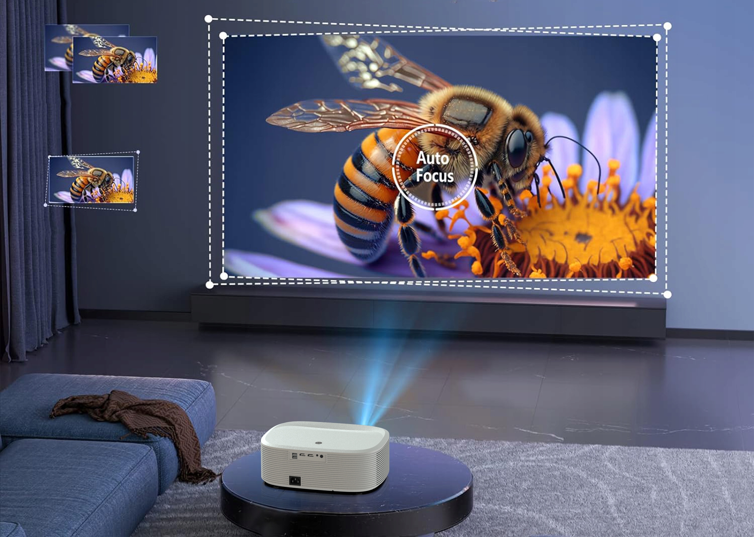 Projektor Rzutnik Full HD 4K 24000lm WiFi SMART TV MULTIMEDIALNY AutoFocus Rozdzielczość podstawowa (px) 1920 x 1080