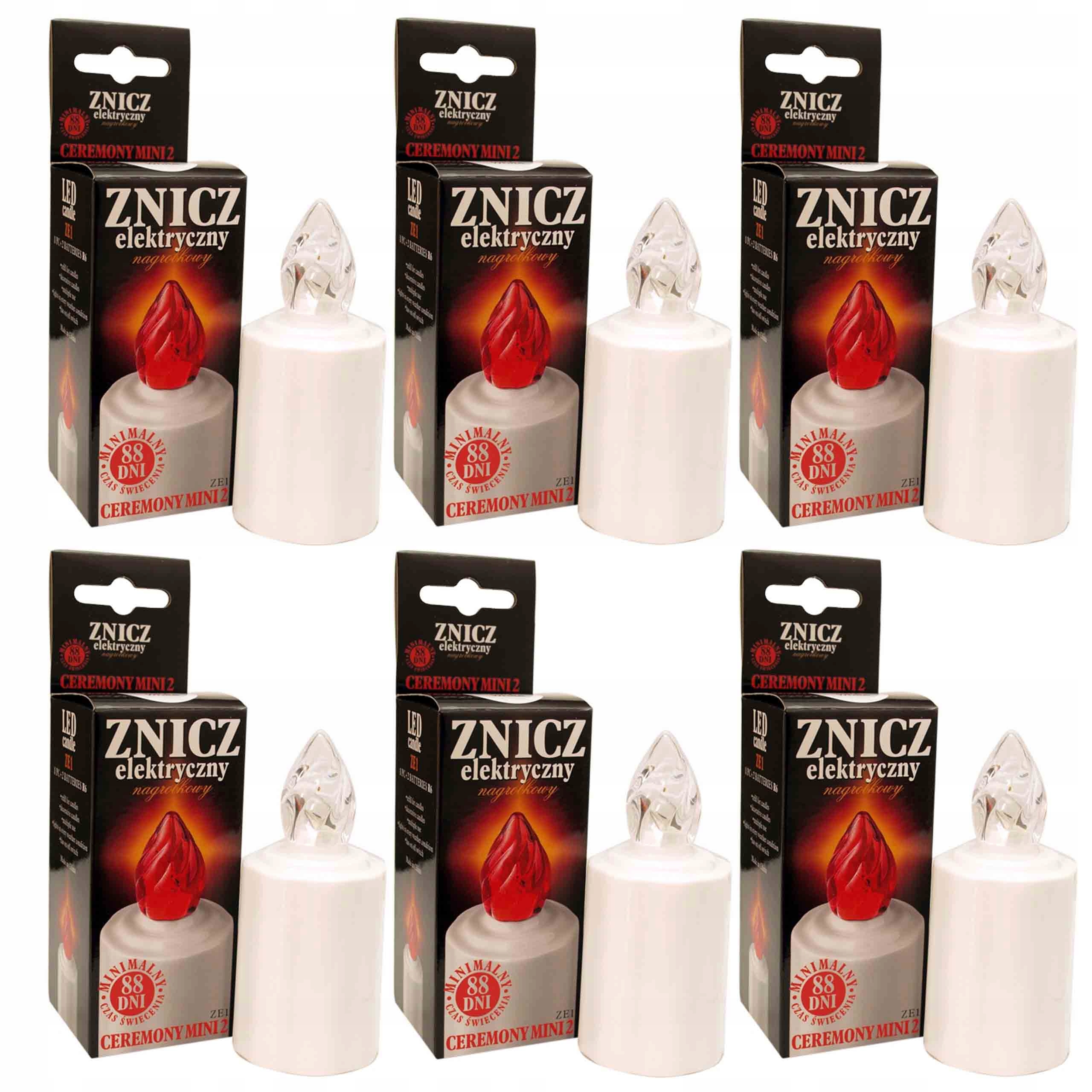 

Znicz Wkład elektryczny 88 dni świeca Led 6szt bia