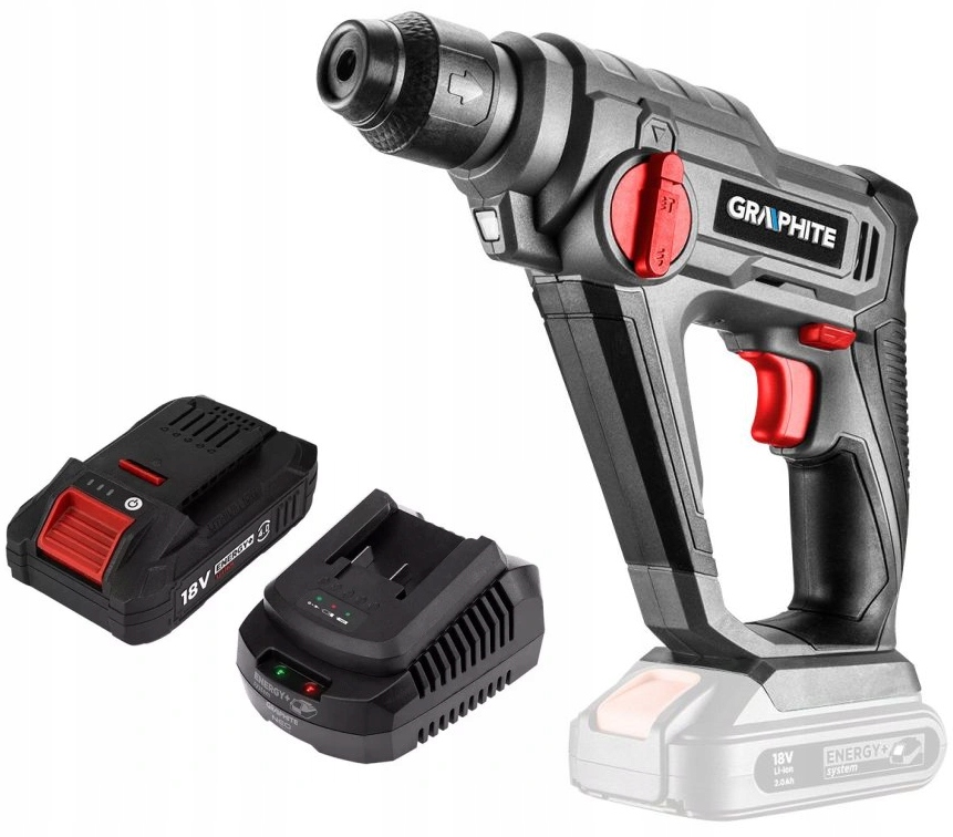 Příklepová vrtačka Graphite Sds+ Energy+ 18V 8J 58G009 Akumulátor 4Ah nabíječka