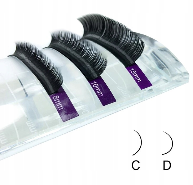 Rzęsy Nagaraku Mink C 0,07 15 mm 16 pasków czarne Grubość rzęs 0,07