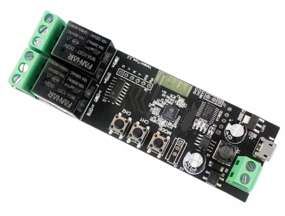 2-kanałowy moduł przekaźnika 7-32V Ac/dc sterownik bram i silników Tuya