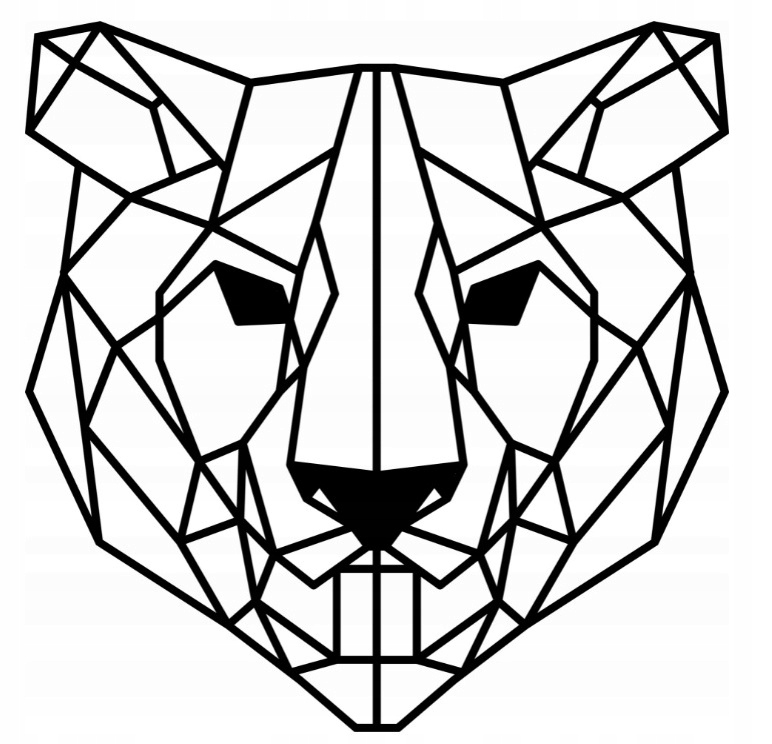 Geometrická 3D nástěnná dekorace Medvídek 50 cm