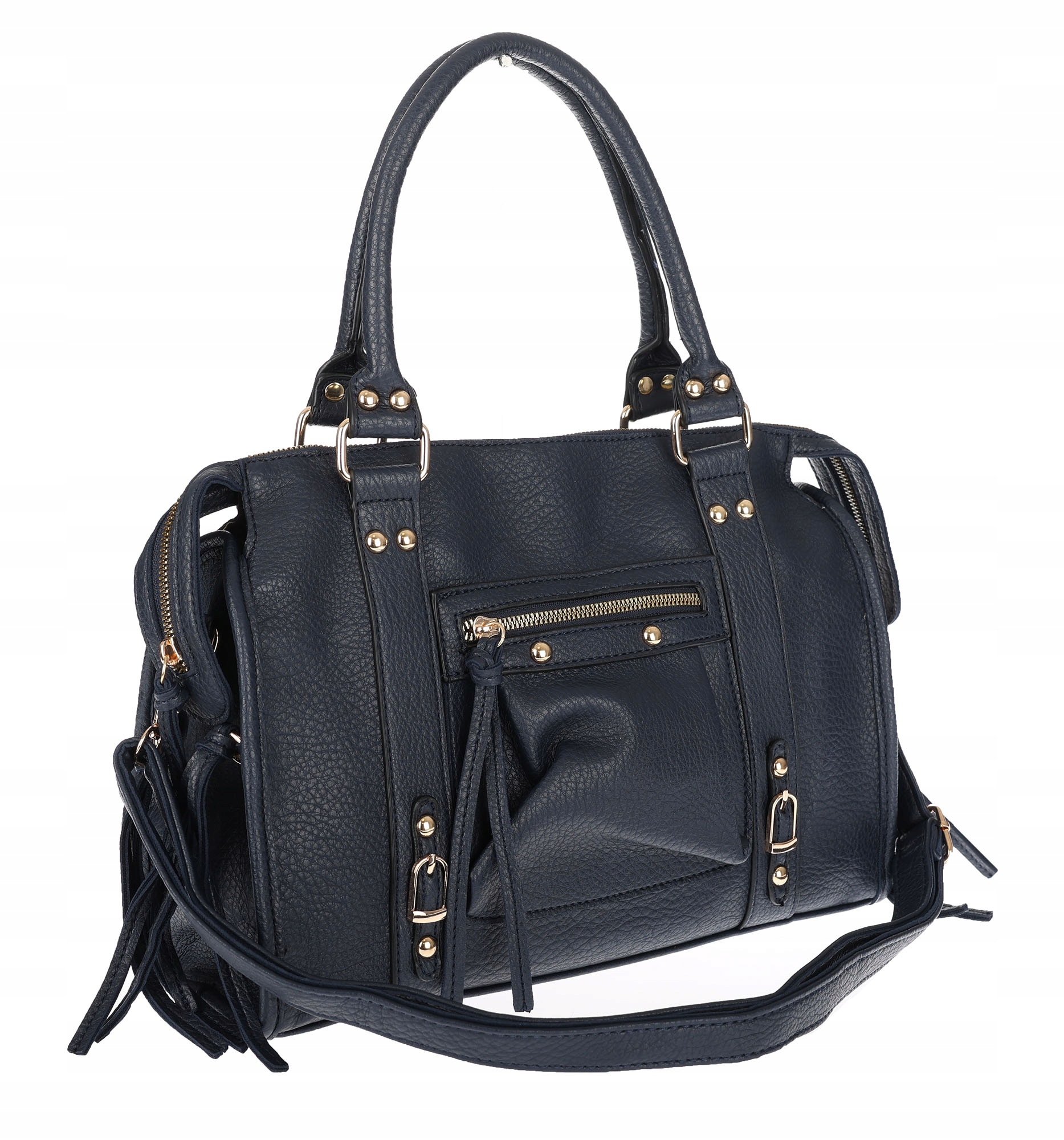 Dámská shopper kabelka A4 kufřík elegantní taška do práce HJ812 Tmavě modrá