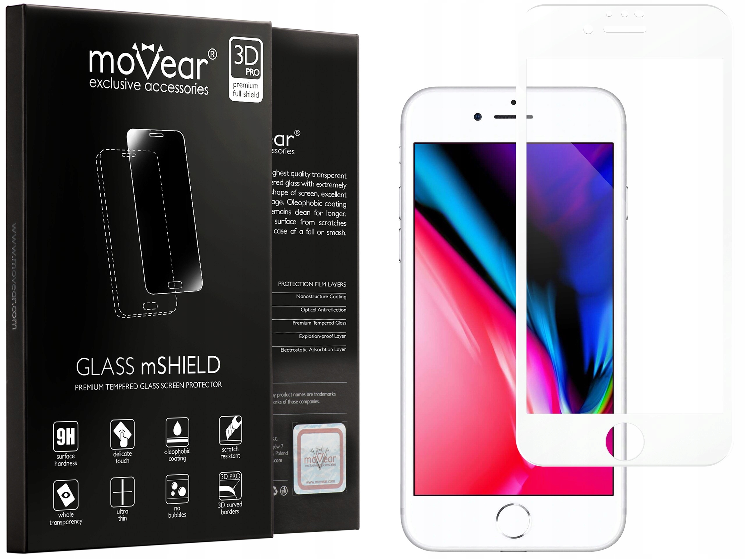 

Szkło hartowane do iPhone 8/7 Plus Movear 3D