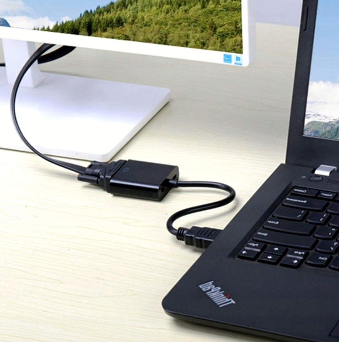 PRZEJŚCIÓWKA ADAPTER KONWERTER Z HDMI DO VGA D-SUB Zastosowanie Video