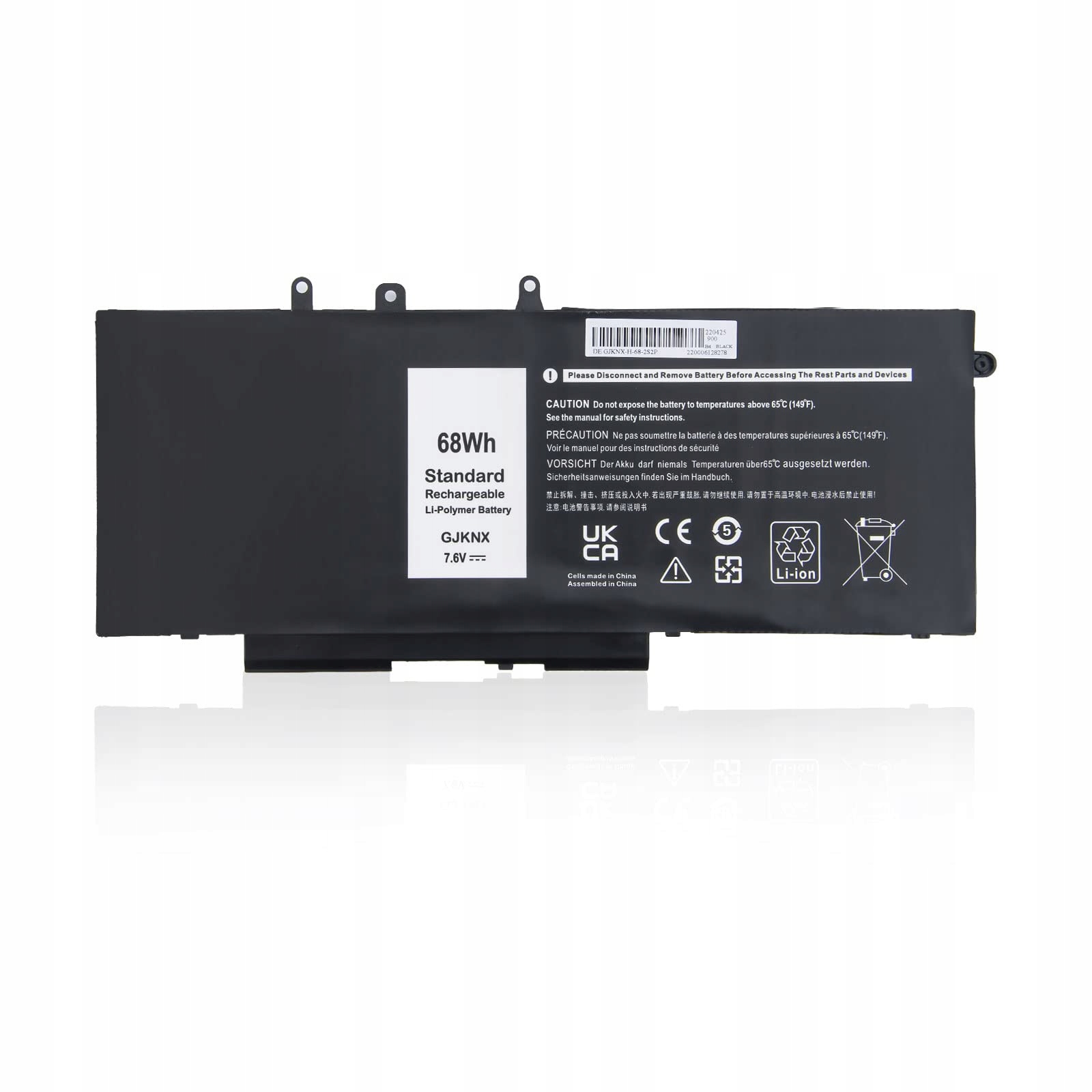 Wikinu 68Wh Gjknx Bateria do Dell Latitude 5480