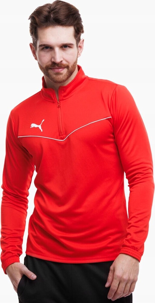 Pánská Mikina Puma Teamrise 1 4 Zip Top Červená 657394 01 r XL