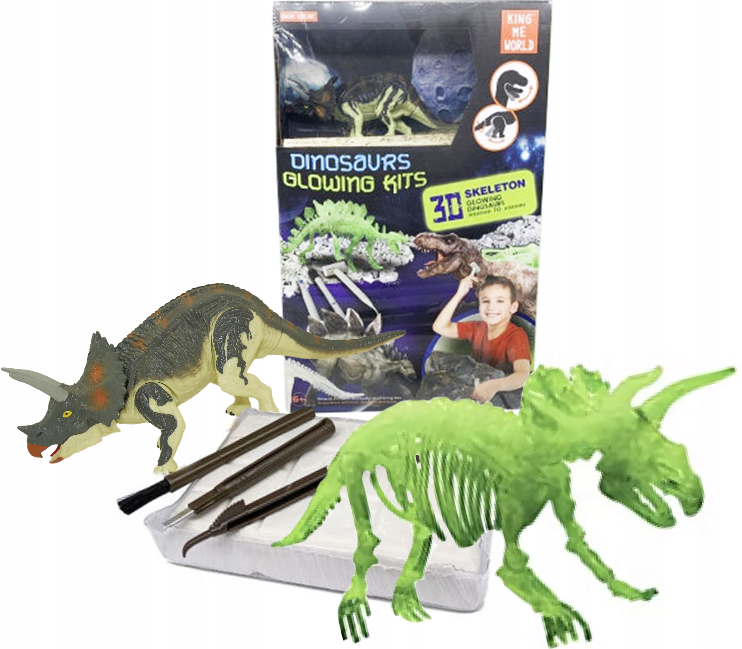 

Dinozaur Wykopaliska świecący Szkielet i Figurka