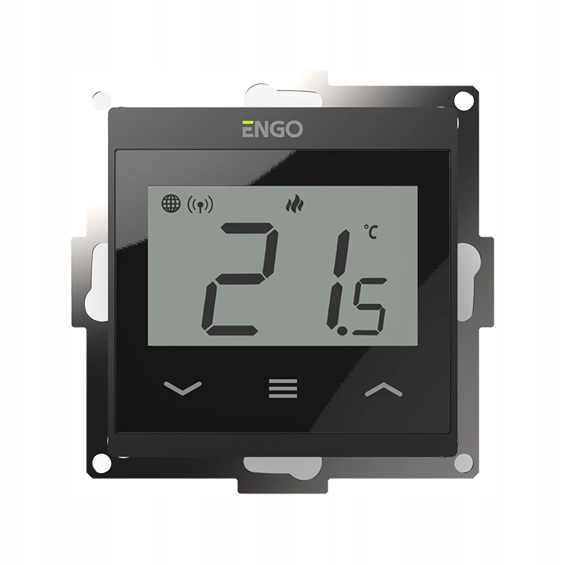 Engo E55-B Internetowy podtynkowy regulator temperatury do ramki , Czarny