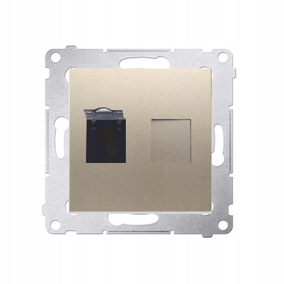 Simon 54 Gniazdo komputerowe RJ45 kat 6 złoty mat