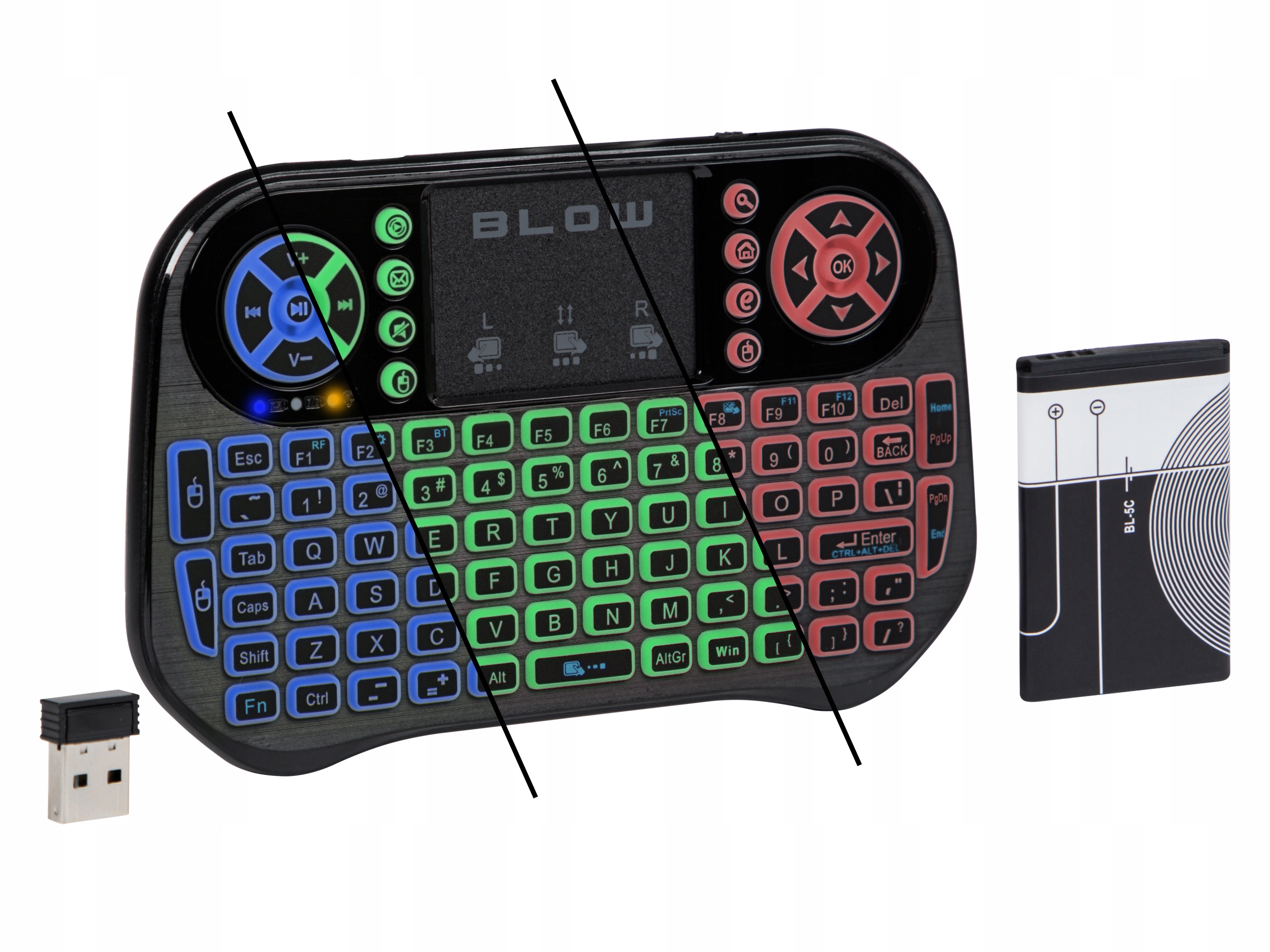 KLAWIATURA MINI BLOW BEZPRZEWODOWA SMART TV LED PODŚWIETLENIE TOUCHPAD Producent Blow
