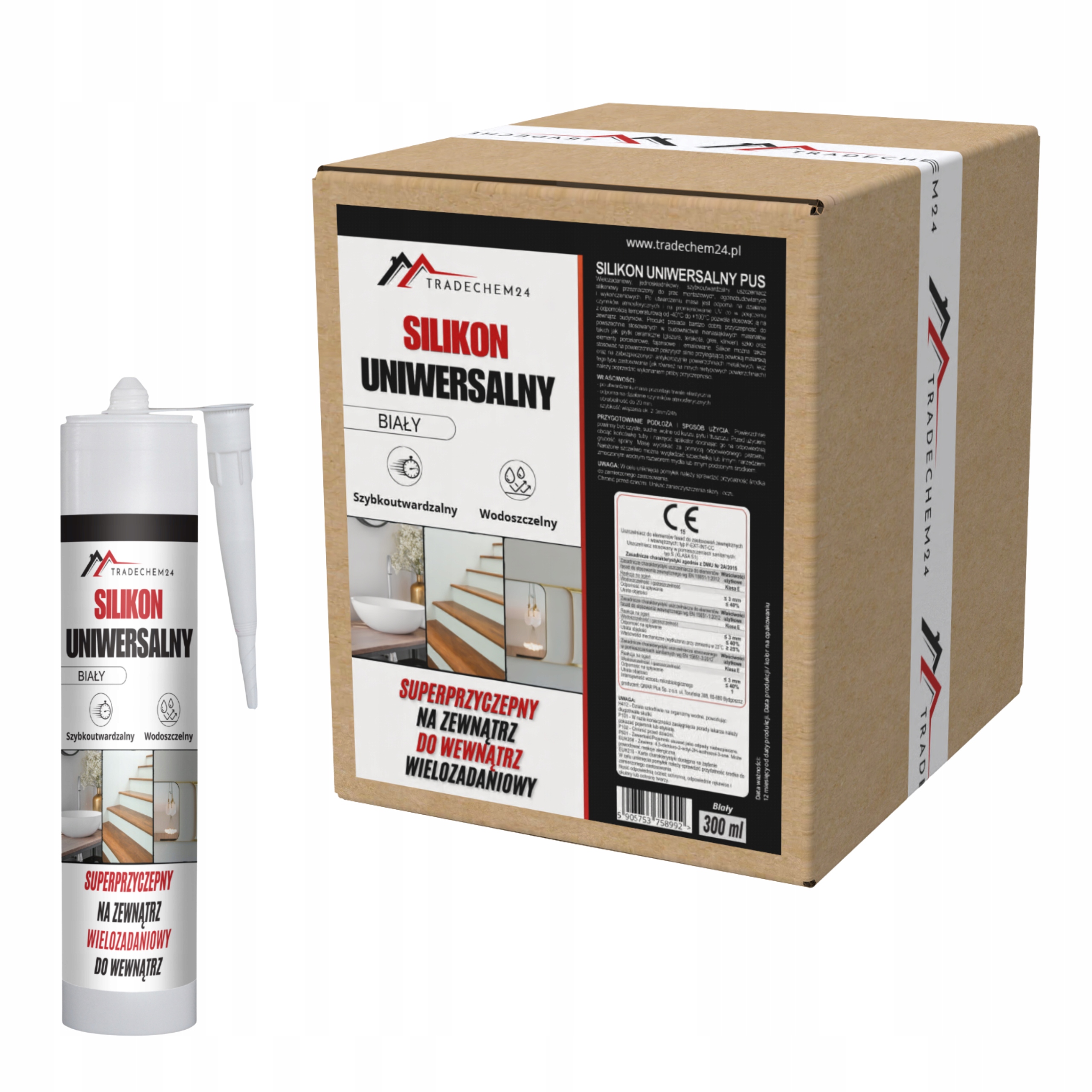 12 x Silikon Bílý Odolný Vůči Uv Záření, Odolný Proti Plísním, Nepraskající