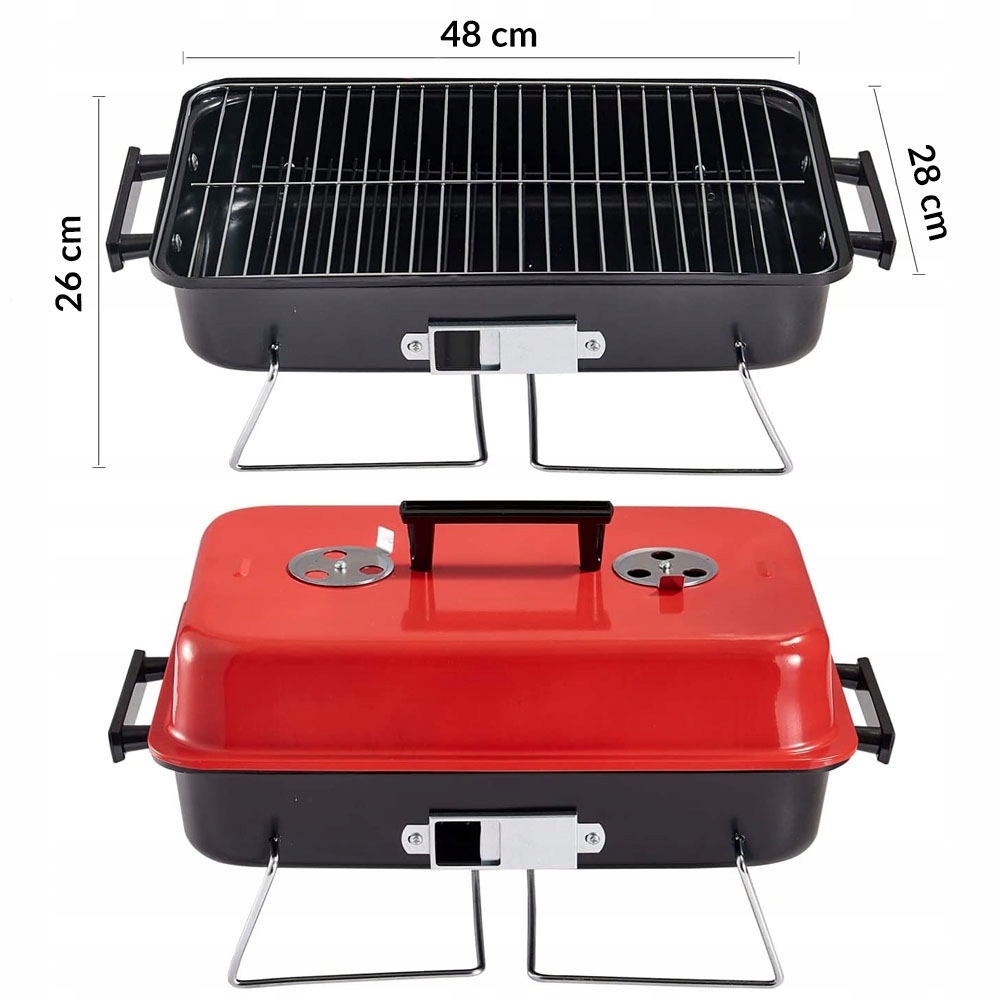 GRILL TURYSTYCZNY PRZENOŚNY WĘGLOWY SKŁADANY BBQ KEMPINGOWY WALIZKA POJEMNY Producent inna