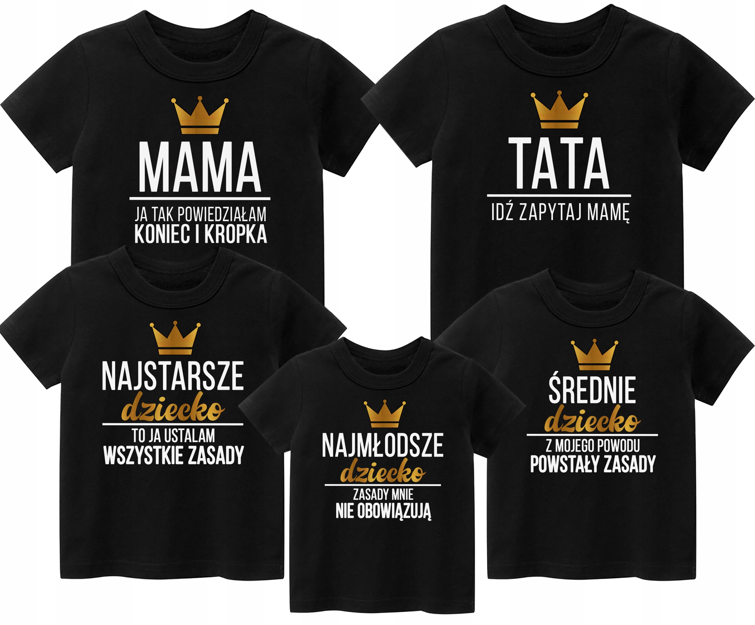 

Zestaw koszulek dla rodziny Mama Tata Syn Córka