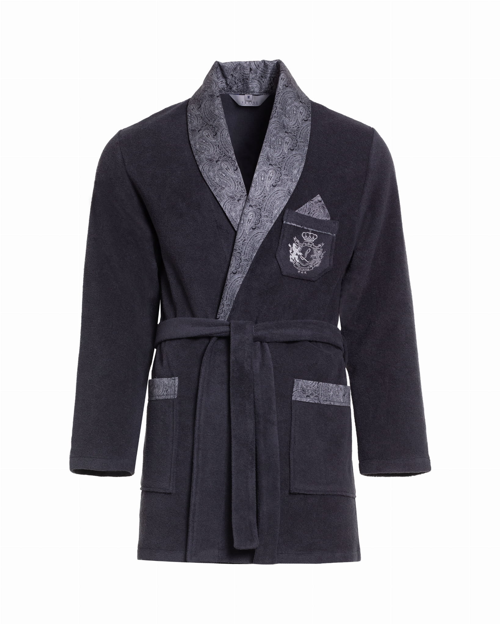 Teplá bonžurka krátký župan na zimu RE-401 Grafitový C2 4XL