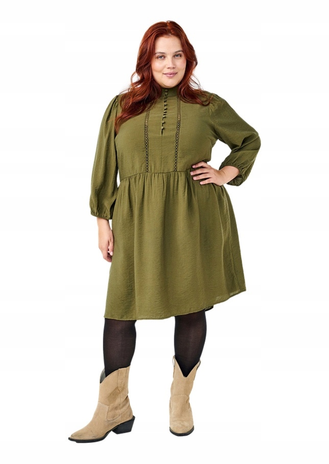 Zizzi Okolné Zelené Šaty , Detaily 415A 44