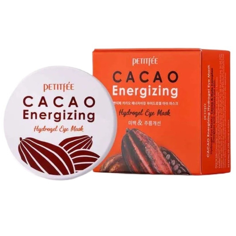 PETITFEE Cacao Energizing Hydrogel Eye Mask 84 g 60 szt. - Płatki hydrożelowe z ekstraktem z kakao o działaniu wygładzającym skórę wokół oczu — 6