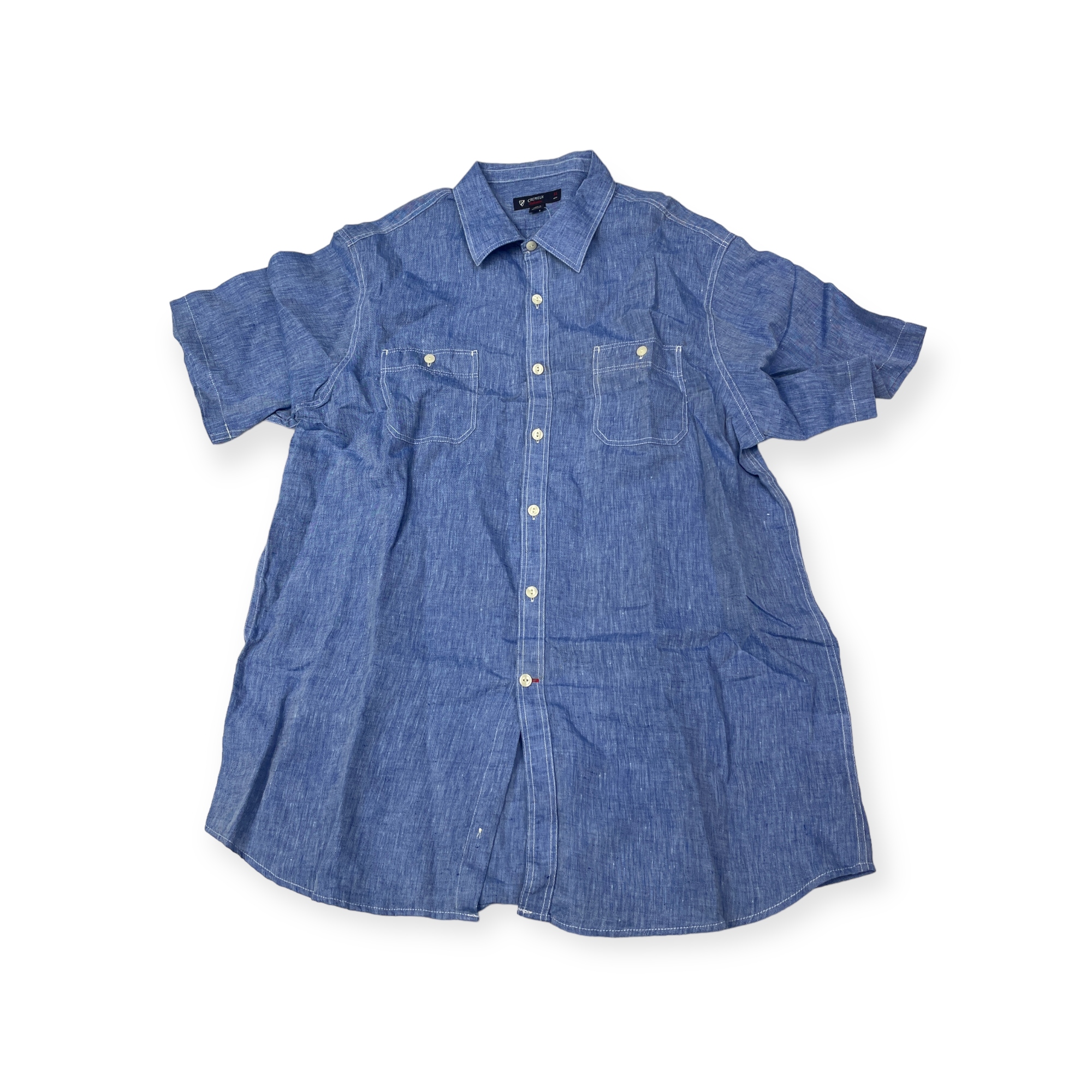 Pánská košile s krátkým rukávem knoflíky Cremieux XL