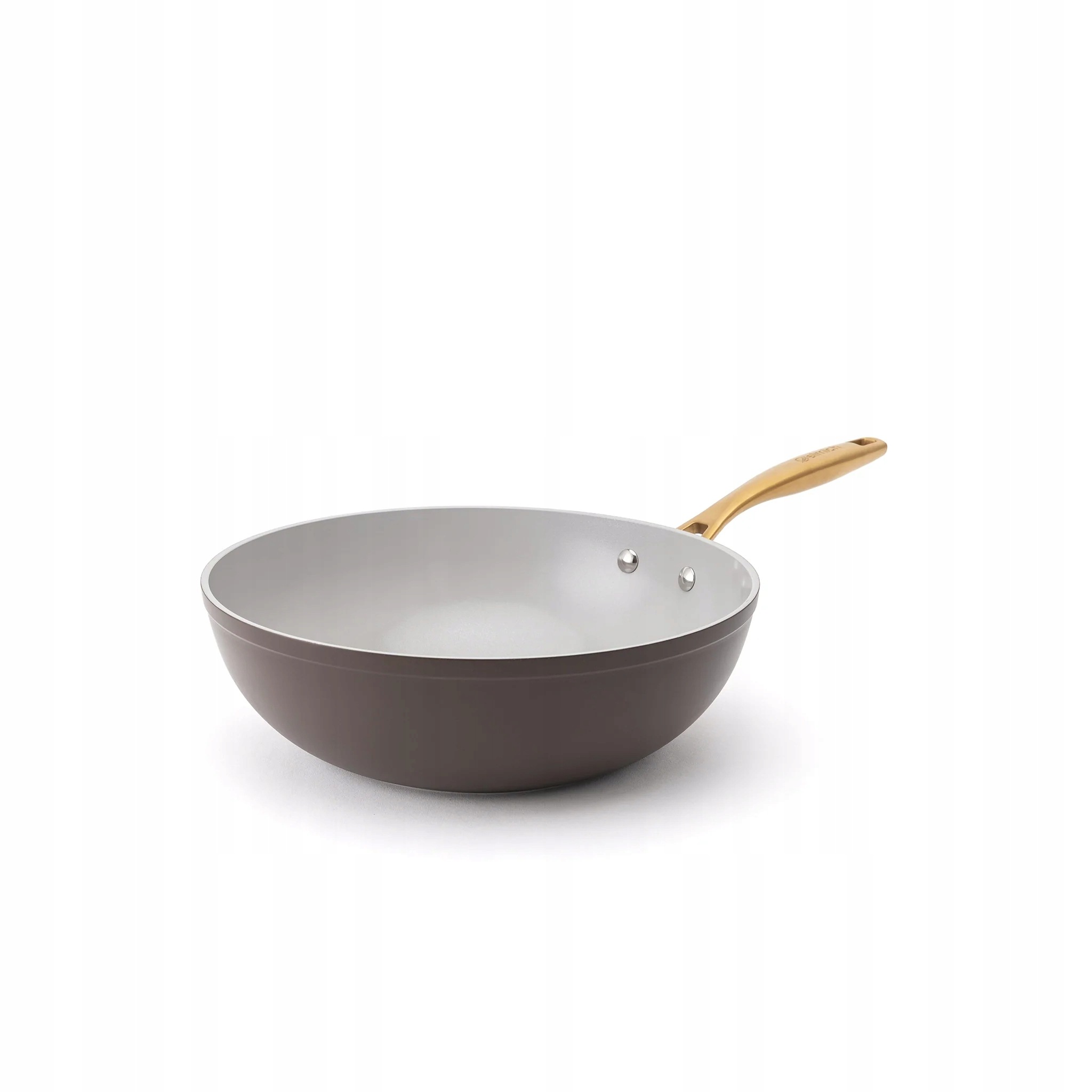 Elmich Nepřilnavá keramická pánev wok Zen Ø 28 cm hnědo zlatá