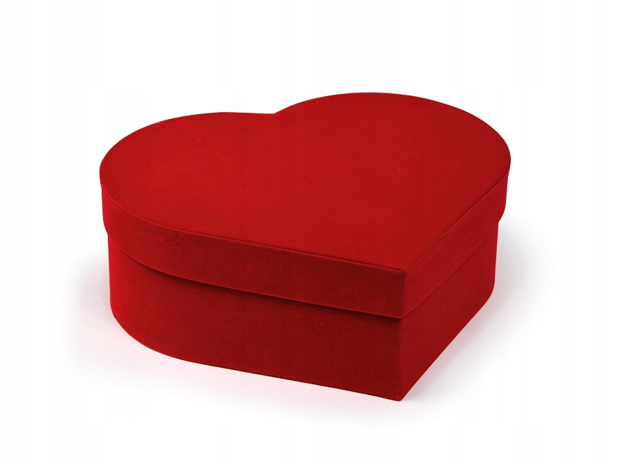 Flower Box welur serce 9x26 cm CZERWONE + wkład