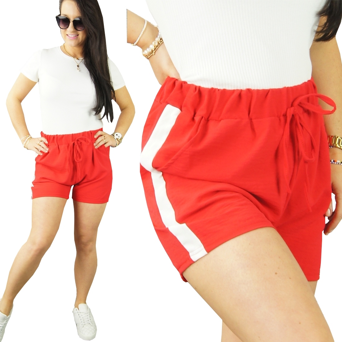 

Krótkie Spodenki szorty Wysoki Stan Lampas M/L