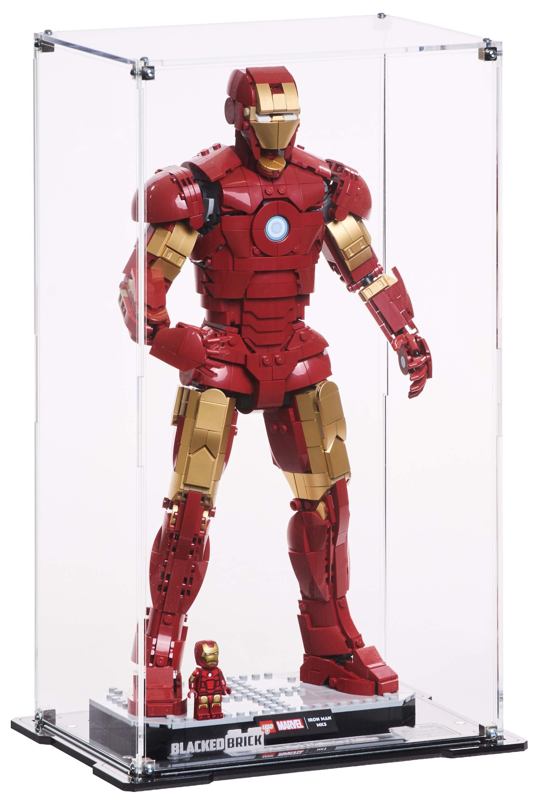 Vitrína Blacked Brick pro Lego 76344 Marvel Heroes Iron Man Mark 3