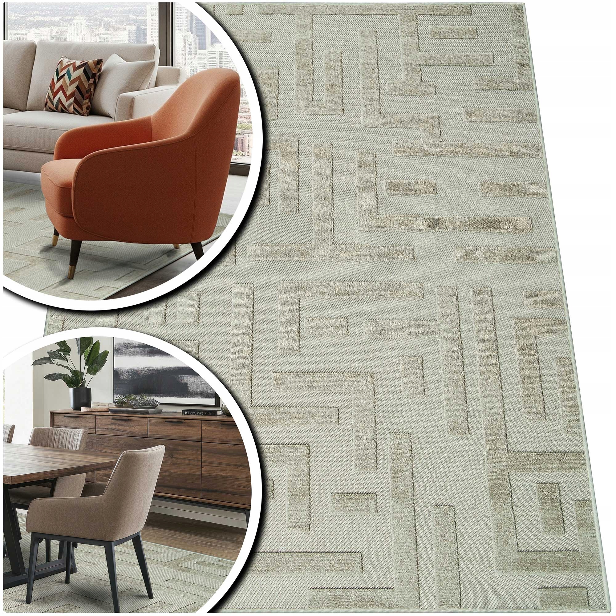 Venkovní Koberec Na Terasu Béžový Koberec Do Kuchyně Na Balkon Medúza 200x300