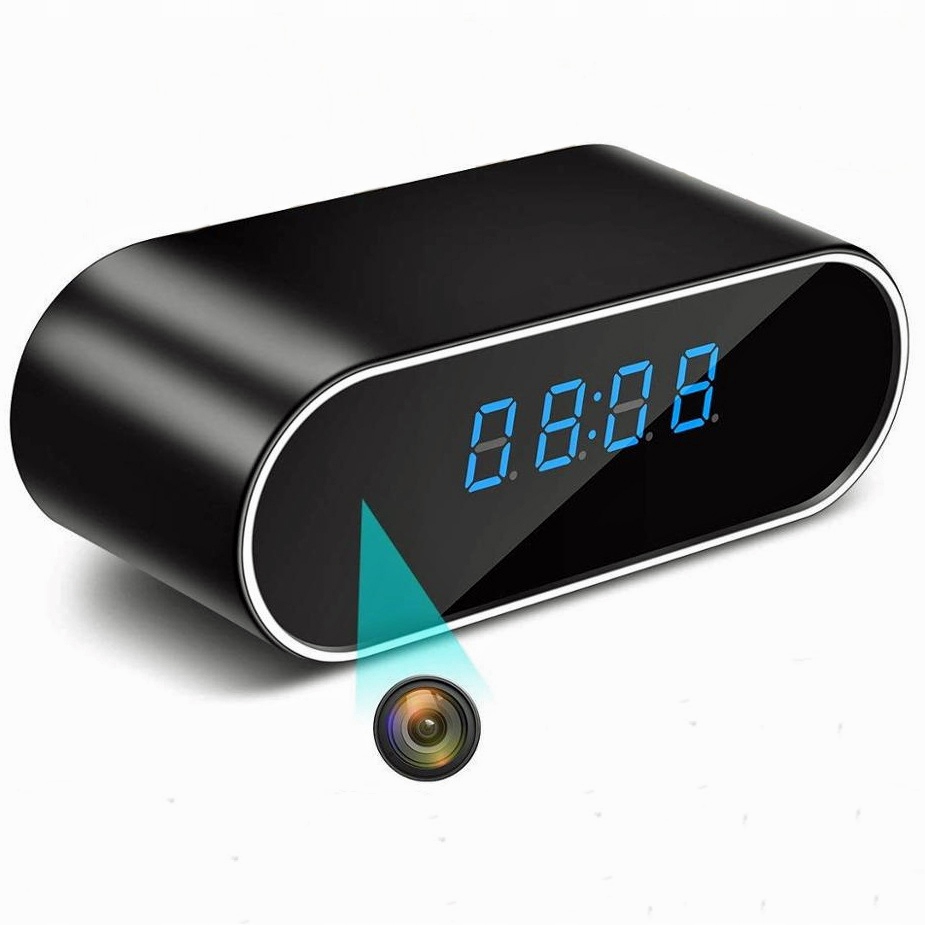 Skrytá kamera 1080p WiFi Budík Mini Špionážní Detekce pohybu Ir