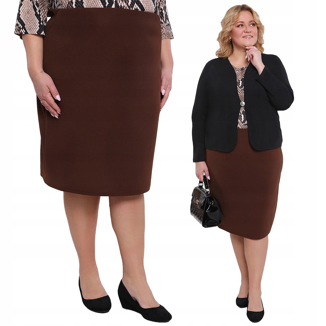 Jednoduchá klasická hnědá sukně 56