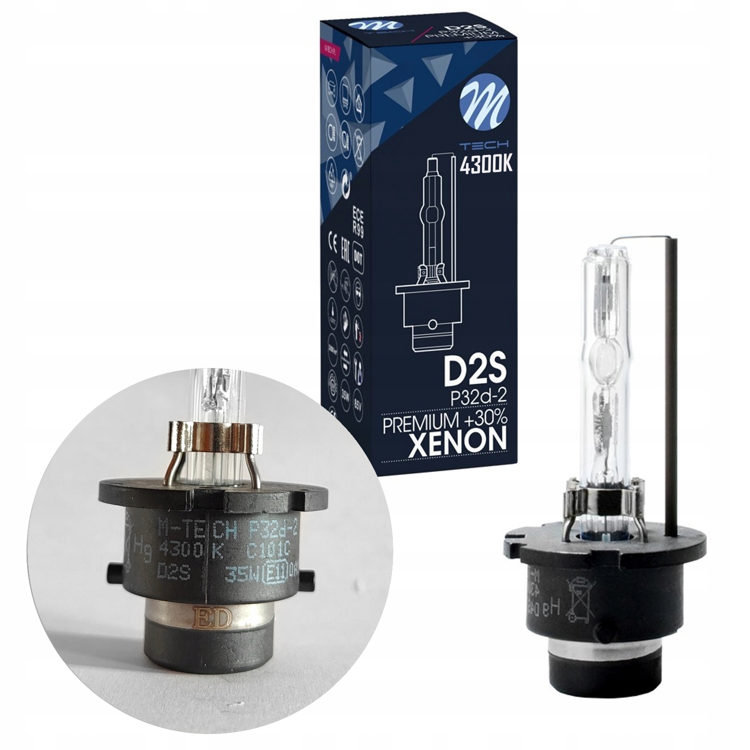 

Xenon Żarnik Palnik D2S M-tech Premium 4300K +30%