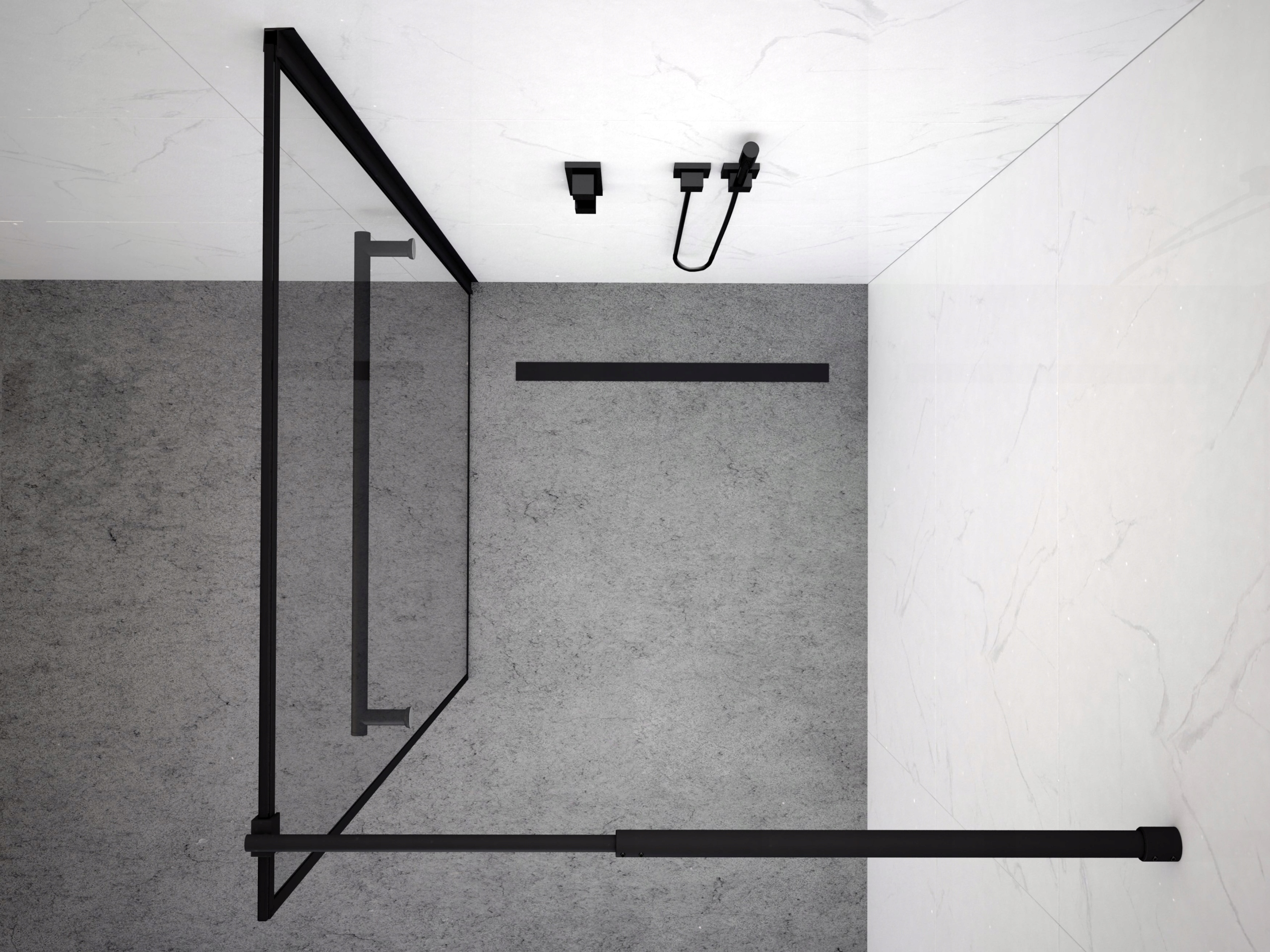 ŚCIANKA SZYBA PRYSZNICOWA WALK-IN 90 CM CZARNA DRZWI KABINA SZKŁO 8MM ESG Marka SEVANTE