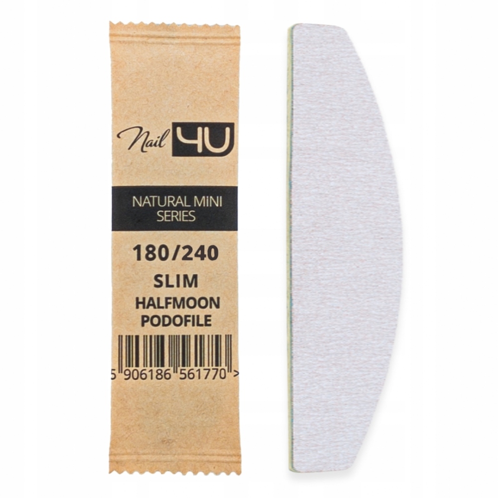 Pilník Na Nehty Mini Podofile Loďka Nail4u Slim Halfmoon 180/240 150 Ks