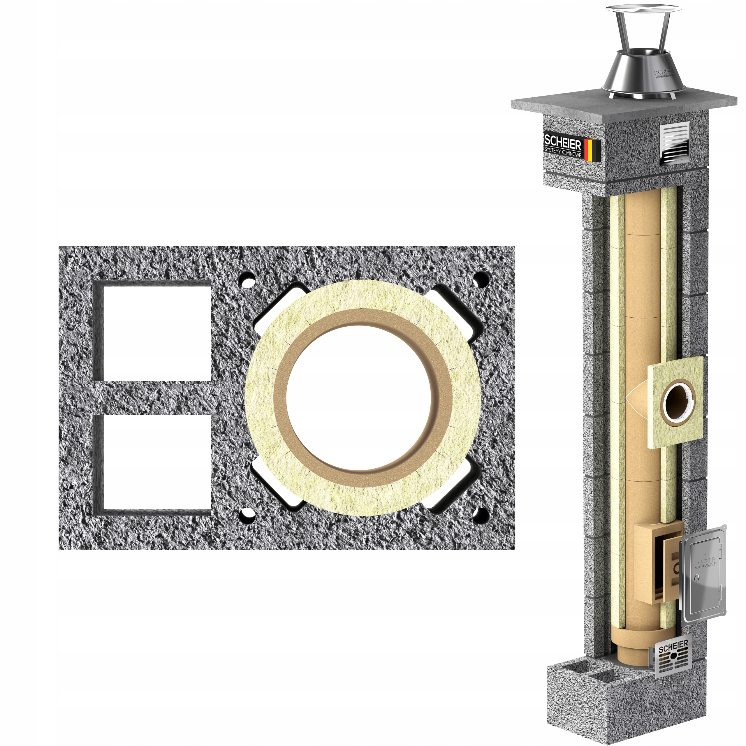Systémový komín 13 m fi 180 keramický 36x54, všechna paliva Scheier Max