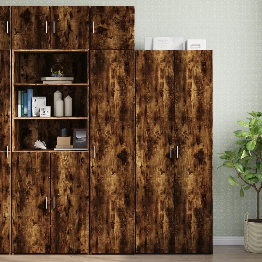 vidaXL Úzká úložná skříňka kouřový dub 40x42,5x225 cm kompozitní dřevo
