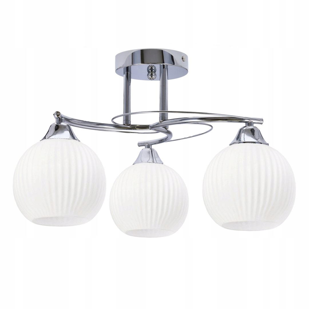Velore lampa sufitowa chromowy 3x40W E27 klosz biały