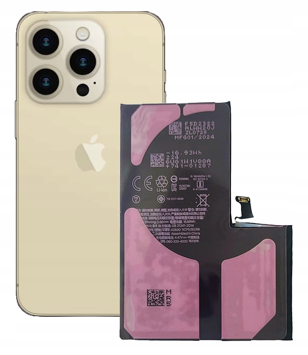 Baterie pro Apple iPhone 14 Pro Max 4770 mAh A2894 A2651 A2893 Bez Sdělení