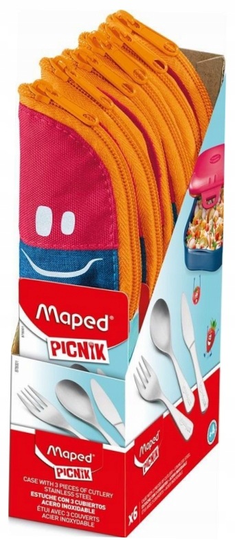 Zestaw sztućców Picnik Kids w różowym etui Maped