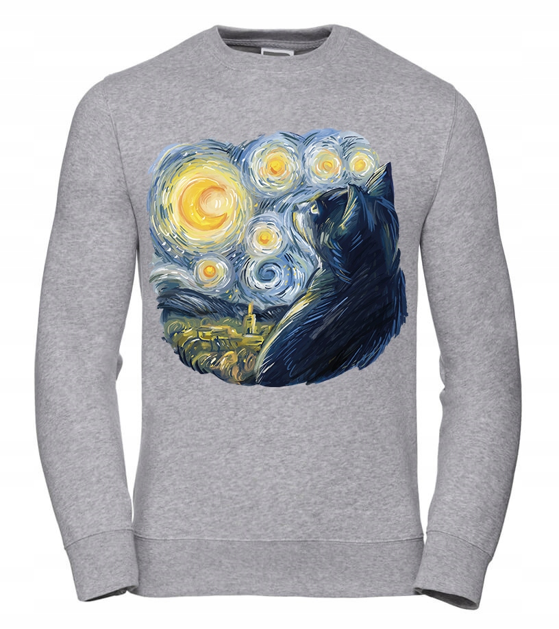 Pánská Mikina Van Gogh Kočka S Šedá Pro něj Chlapa Manžela Chlapa