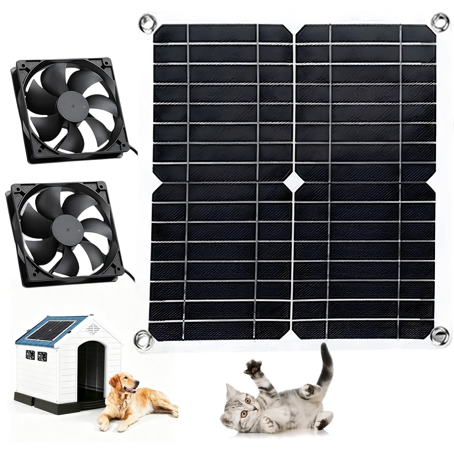 12W Solární Odsávací Ventilátor Napájený Solárním Panelem