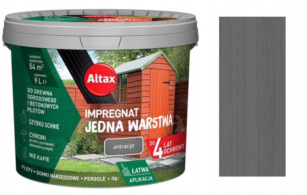 Altax Zahradní Impregnace Dřeva 9L Antracit