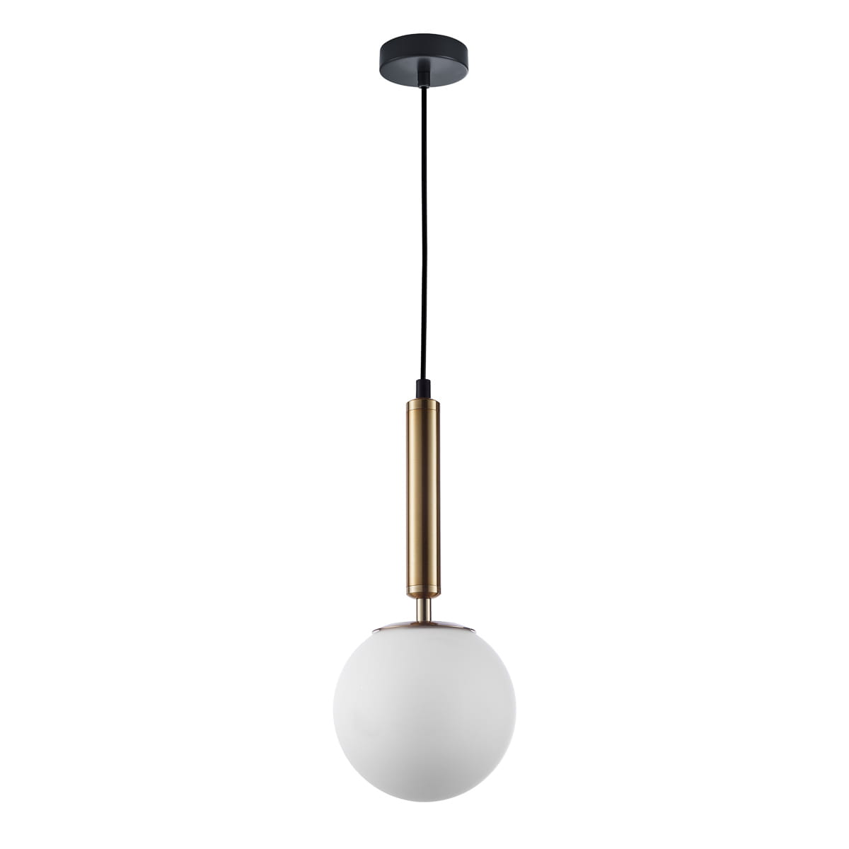 Italux Ravena Závěsná lampa Ø15 cm Černá Mosazné Sklo E27 10W