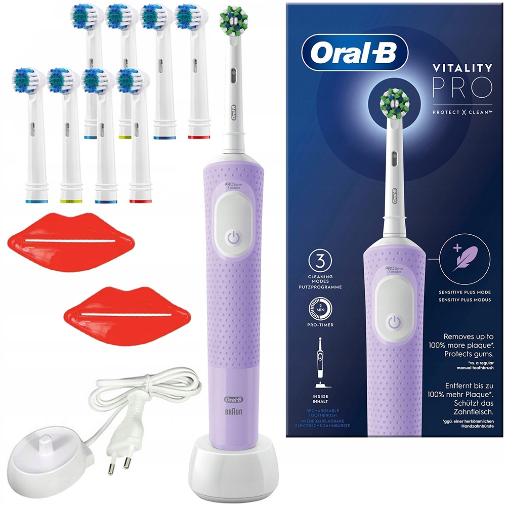 Oral-b Vitality Pro D103 Lilac Violet Szczoteczka Elektryczna Końcówki