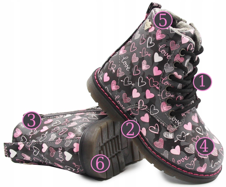 Buty na jesień dla dziewczynki ocieplane Wojtyłko 1z24109s 21 Kolor szary