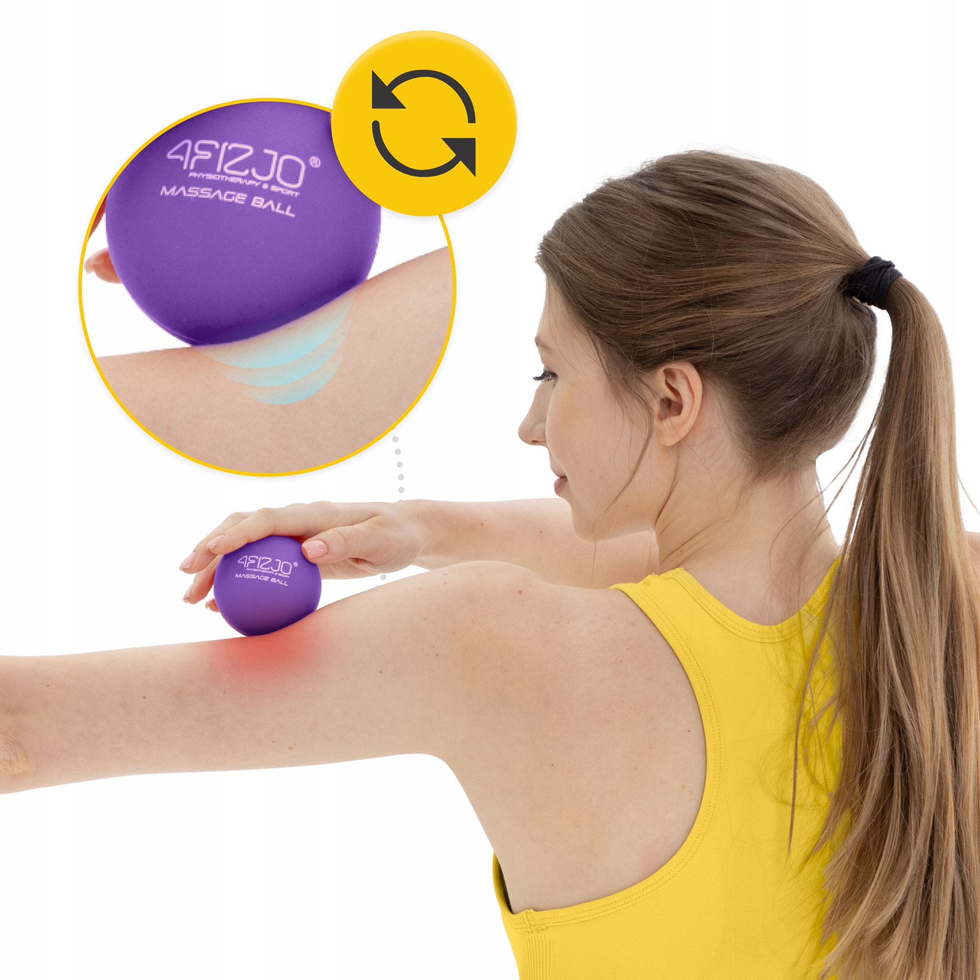 PIŁKA DO MASAŻU REHABILITACYJNA PIŁECZKA LACROSSE TWARDA MASSAGE BALL Marka 4FIZJO