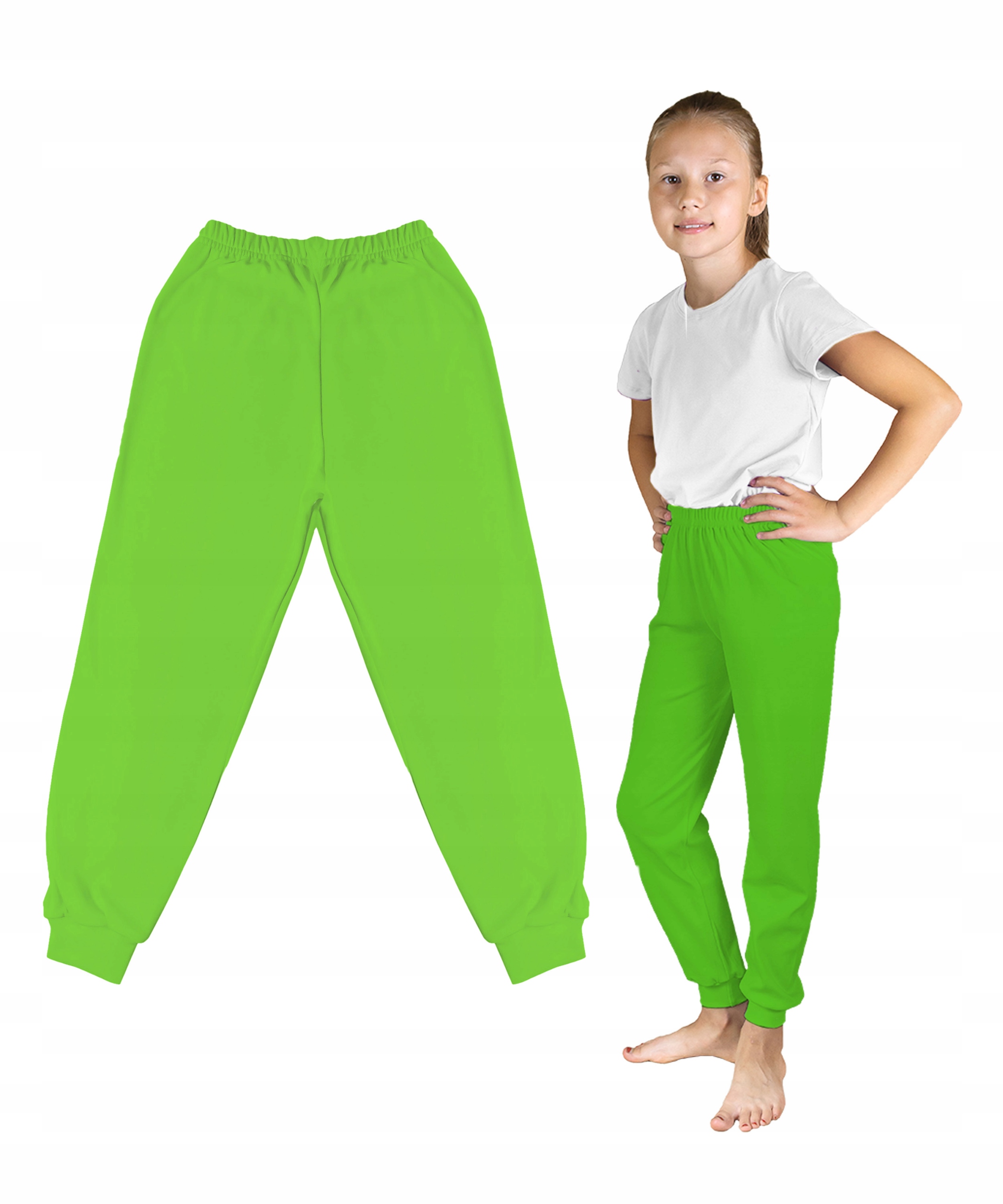 

Spodnie Dresowe 100% Bawełny Cienkie Gładnie 98 CM