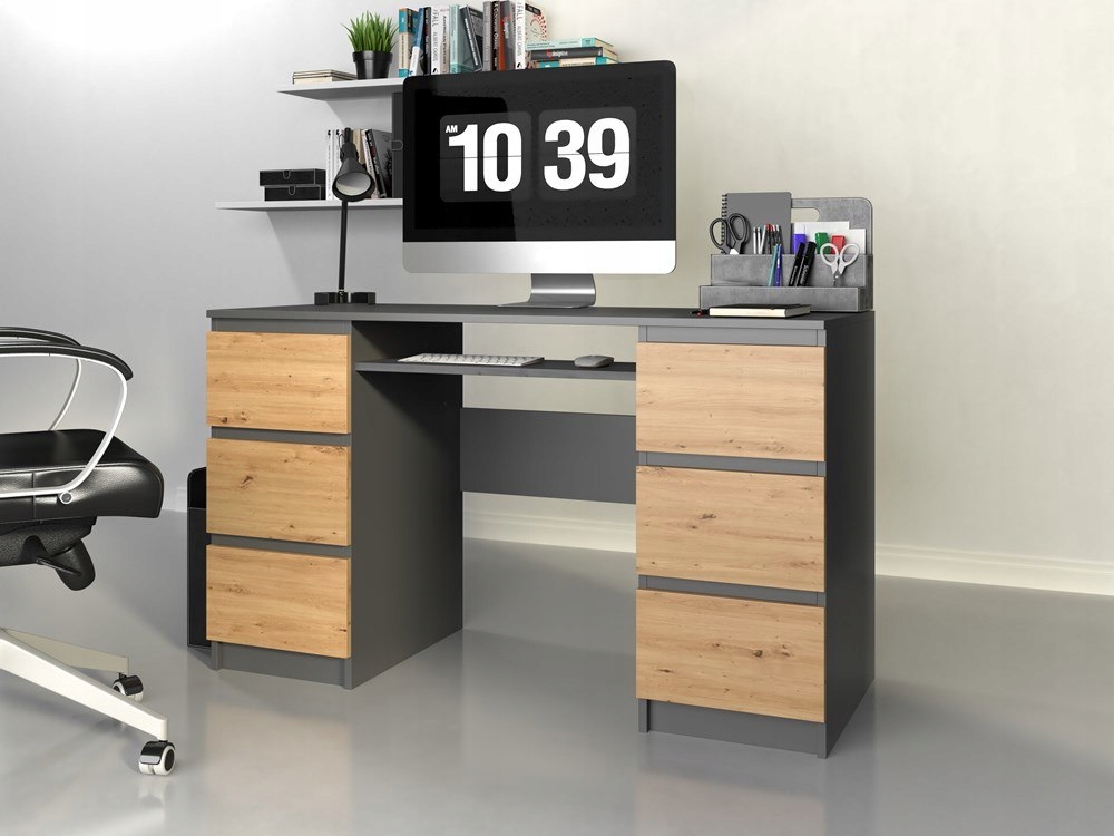 Biurko Kuba KUBA ANTRACYT ARTISAN Głębokość mebla 51 cm